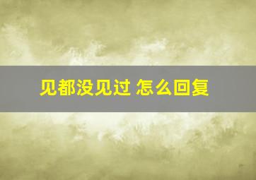 见都没见过 怎么回复